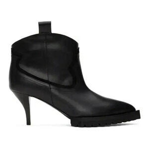 Sacai Black Leather Cowboy Booties